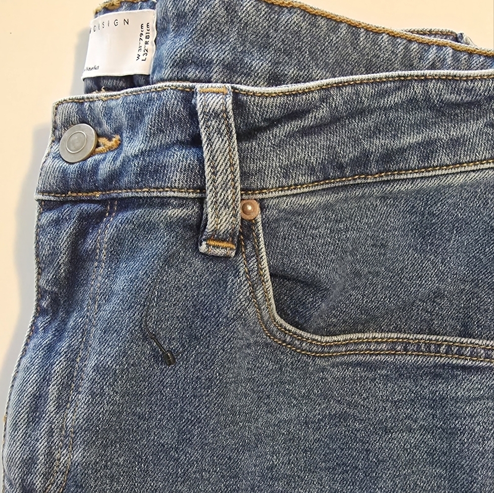 NWOT ASOS Men's Ligth Blue Denim Straight Jeans L32 R 99% Cotton - Picture 9 of 13